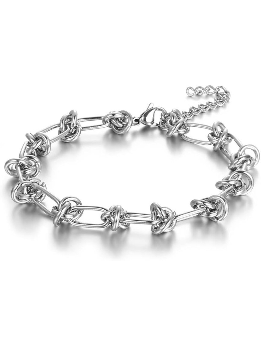 Silver Barbed Wire Chain Link Bracelet